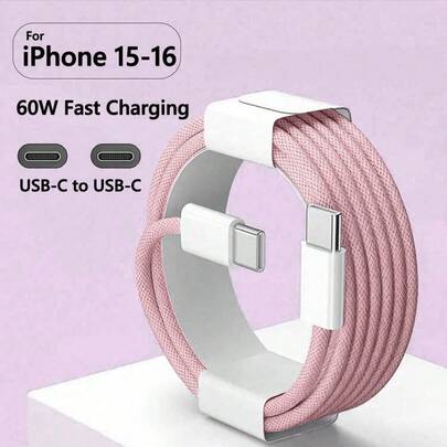 JMMO Compatible With IPhone17/16/15 USB C Fast Charger Cable,USB-C To Type C Charging Data Cable (3.3/6.6/10 Feet Long Nylon Braided Cord) For Indoor/Outdoor/Travel And Car Use,60W~18W Fast Charging,Compatible With IPhone17/16/15/Pro/Pro Max/IPad,Compatible With Xiaomi/~Android Mobile Phone Chargers Cord