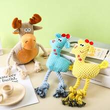 Heißes Haustier Hund Soundspielzeug Kreatives Stricken Sikahirsch Bissfestes Soundmolar Plüschhundspielzeug Haustierzubehör - Verschiedenfarbig - Übersicht 3