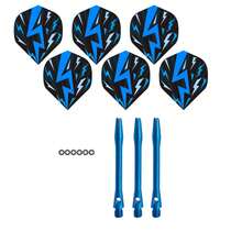 6PCS plumas de dardos con cola de pluma y 3PCS ejes de aluminio, conjunto de accesorios de 6PCS con anillos en O para dardos de punta de acero - C - Ver 4