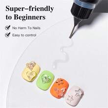 MEET ACROSS 1支12毫升白色3D造型美甲凝胶 - 美甲造型凝胶指甲油，适合秋冬季DIY美甲设计，可用于美甲、家居DIY，创意花朵、蝴蝶和卡通图案模具，可卸UV凝胶指甲油，美甲用品。 - 白色 - 查看 6