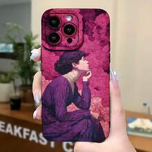 2026 nueva funda de teléfono esmerilada, funda de teléfono con impresión de arte de mujer morada para  17 15 Pro Max  17 14 Pro  17 13  Galaxy S23 S22 S21 protector de teléfono funda de pareja regalo para novio novia regalo de vacaciones - Negro - Ver 5