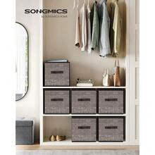 Storage Cubes, 13-Inch Non-Woven Fabric Bins With Double Handles, Set Of 6, Closet Organizers For Shelves, Foldable, For Clothes, Walnut Color UROB033K02,13inchLx13inchWx13inchH,WalnutColor - 胡桃色 - 查看 3