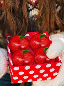 20个/10个/5个亚克力仿真红苹果礼盒，派对糖果盒，创意婚礼和情人节红苹果造型收纳盒，适合情人节、教师节礼物，也适合节日、婚礼、生日、派对用品 - 紅色 - 查看 6