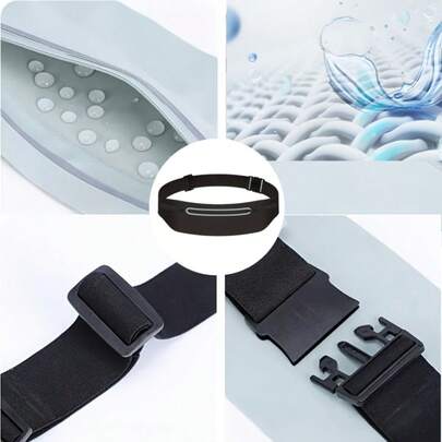 1个男女通用运动腰包 - 多功能设计，带手机套，适合跑步、步行、骑行、露营和健身，轻便，多种颜色可选，弹性舒适的反光腰带，适合腰围55至47.24英寸，可容纳最大6.7英寸的手机 - 非常适合室内外训练和运动