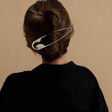 1个夸张个性发夹，简约设计银合金发饰，适合女孩/女士日常、派对、节日佩戴，可作为礼物送给朋友，也适合各种场合。 - 銀色/ZCQ473 - 查看 4
