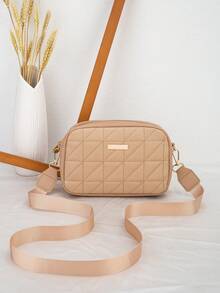 New Women's Embroidered Shoulder Bag, Fashion Crossbody Bag For Daily Use, Can Hold Phone And Cosmetics - Apricot - View 1