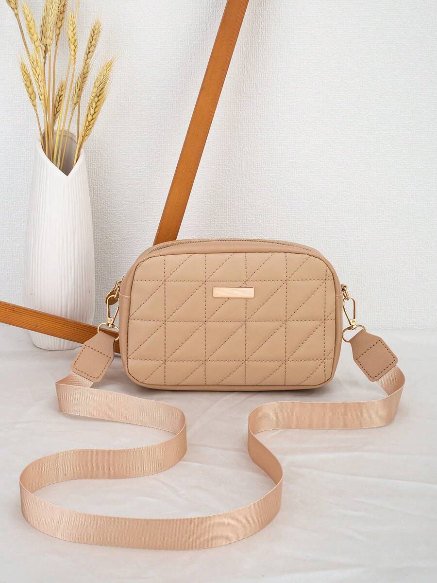 New Women's Embroidered Shoulder Bag, Fashion Crossbody Bag For Daily Use, Can Hold Phone And Cosmetics - Apricot - View 1