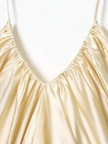 Áo hai dây xếp ly bằng satin gợi cảm, thời trang nữ mùa hè DEEKA. - Vàng kim - Xem 6