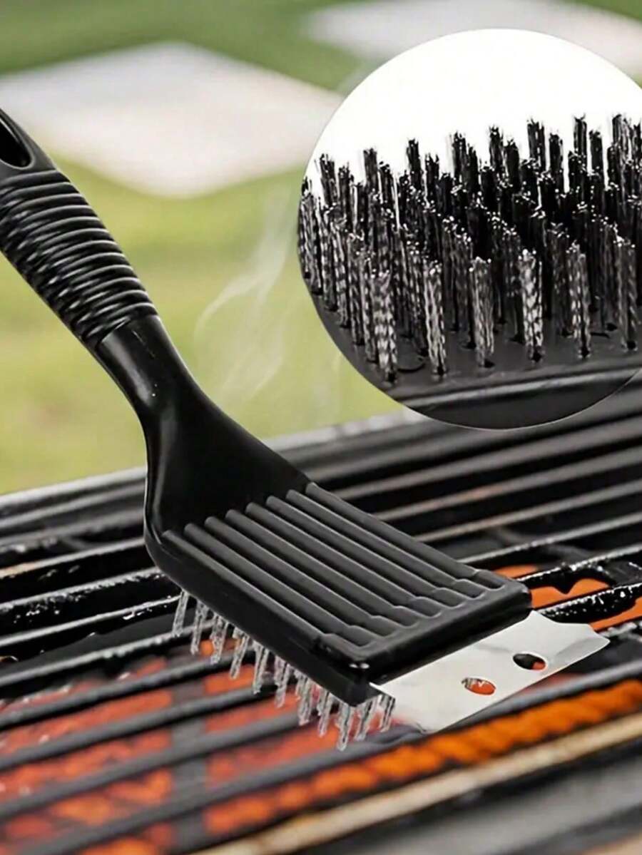 1pc Multi-Functional Stainless Steel Grill Brush, BBQ Cleaning Brush, Grill Tools, Suitable For Halloween, Christmas Party, Outdoor Camping - Multicolor - View 1