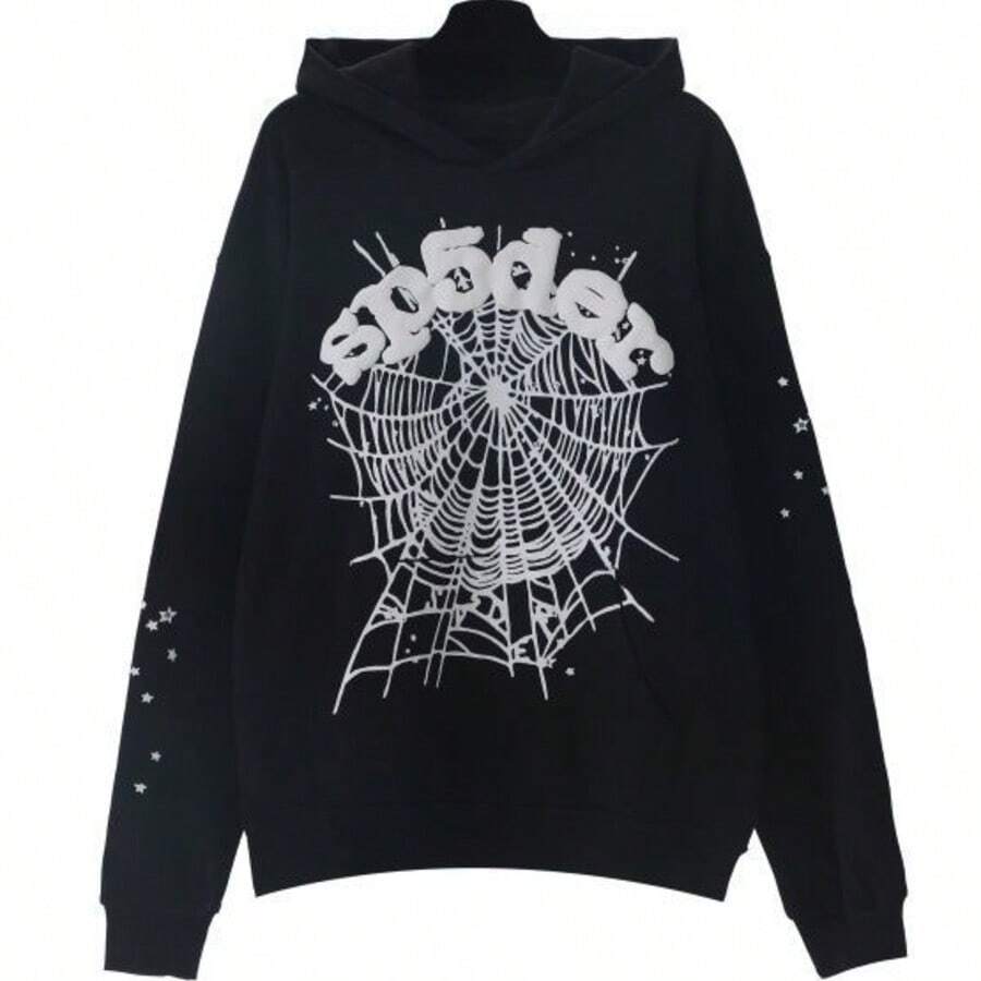 Hip Hop Spider Hoodie Set Y2K Zippered Pullover Sweatshirt For Men Matching Couples Hoodies - màu đen - Xem 1