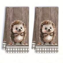 Cartoon Hedgehog Design Kitchen Towel, Super Absorbent, Cartoon Pattern, Machine Washable Reusable Hand Towel, Suitable For Home, Kitchen, Bathroom, Car, Window Cleaning - Soft Knitted Dish Cloth - Multicolor - View 8