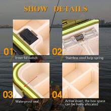 Caja de señuelos de pesca, cajas de aparejos de pesca, caja de almacenamiento para señuelos (verde militar) Material De Almacenamiento Para La Pesca,37491737 - D - Ver 2