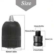 4pcs/Set,Drill Chuck Set,1/2 Inch Hex Socket Drill Bit Chuck,Self-Locking Keyless Drill Bit,Metal Drill Chuck Converter,Suitable For Electric Wrenches,From 2.0mm/0.08in To 13mm/0.51in Bits - Black - View 5