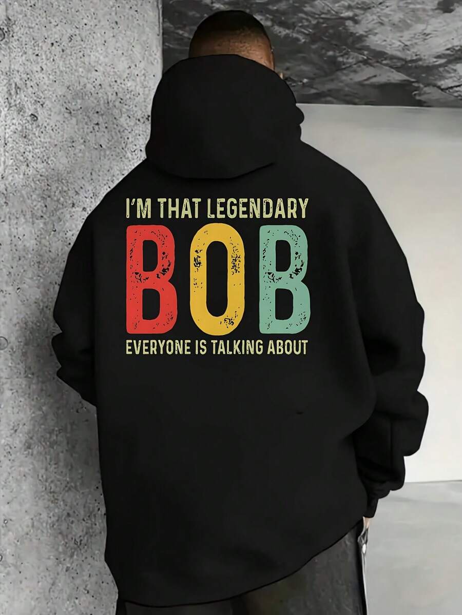 Bob Meme Hooded Sweatshirt - I-M That Legendary Bob Graphic Pullover With Colorful Lettering, Soft Fabric Loose-Fit Unisex Hoodie For Men And Women, Plus Size Casual Humor Rel, Hi_826 - Đen 15 - Xem 1