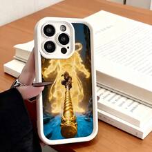 Funda de teléfono de moda, compatible con varios modelos de ,  y , funda de teléfono diseño de dragón de fuego con bastón dorado del Rey Mono para modelos de ,  y , protector de teléfono, funda de pareja, regalo para novio o novia, regalo de vacaciones, este es un regalo popular para amigos o socios, adecuado para ocasiones de negocios. Duradera, resistente a las manchas y a las huellas dactilares, esta nueva funda para teléfono de hombres y mujeres es un gran regalo. - Negro - Ver 3