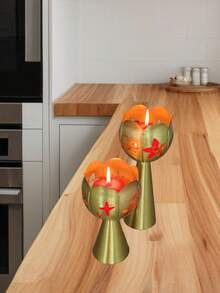 Lotus Cone Shaped Scented Candle Holder, Suitable For New Year, Bedroom, Dining Table Center, Hotel Home, Room, Living Room Decor, Wedding, Anniversary, Gift, Holiday Home Decoration - Multicolor - View 8