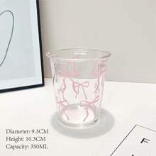 可爱蝴蝶结造型玻璃杯 - 高品质咖啡/牛奶杯，送给女性、朋友、同事、学生的完美礼物 - 彩色 - 查看 5