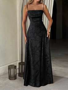 Unadoll Women's Spring Lace-Up Backless Lace Dress, Sexy And Elegant, Suitable For Vacation, Date, Back To School, New Year, Valentine's Day, Party, Wedding And Beach Wear - Black - View 6