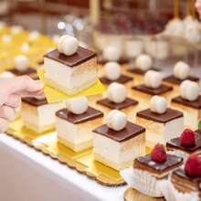 50/100pcs Disposable Aluminum Mini Cake Bases - Square Dessert Stands, Suitable For Cupcakes, Mousse, Pastries - Perfect For Weddings, Birthdays, Party Displays, Christmas, Halloween, Easter - Multicolor - View 8