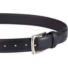Estilo Trinity - Cinturón de piel para hombre, para vaqueros, hebilla plateada,37494560 - Amarillo Mostaza - Ver 5