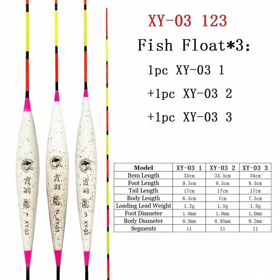 3 piezas/juego de equipo de pesca flotante, deportes al aire libre, flotadores verticales para peces, conjunto de aparejos de pesca, accesorios de pesca