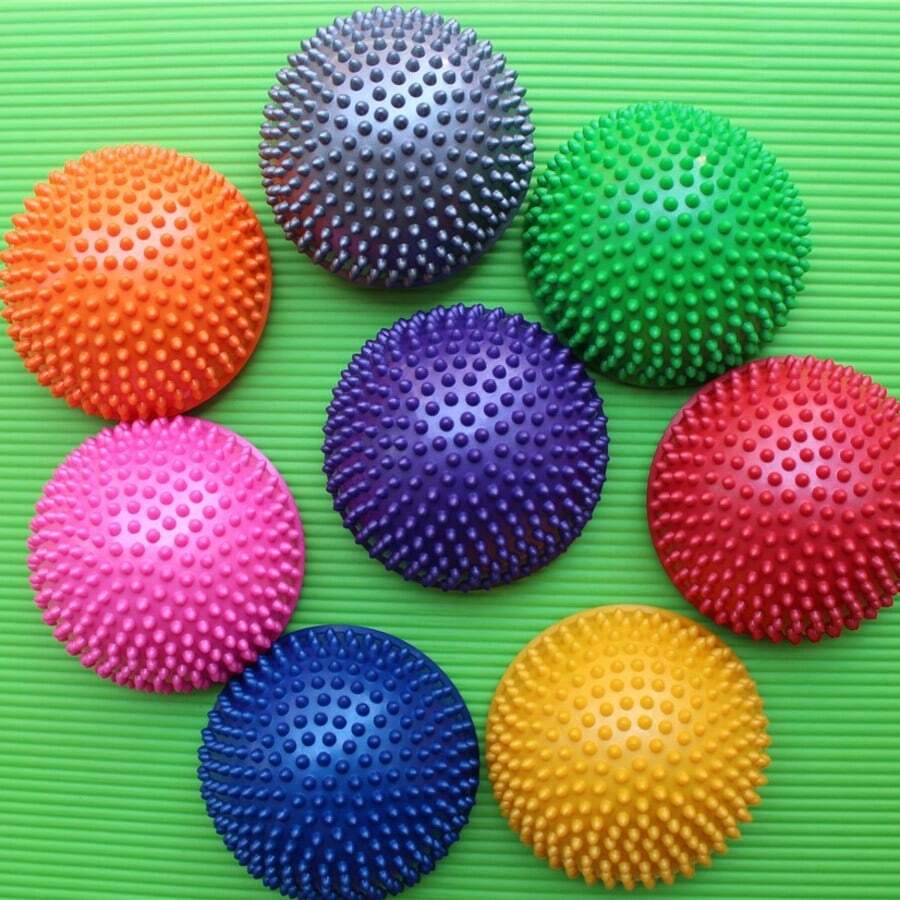 Authentic Sensory Training Massage Ball, Tactile Durian Ball Yoga Fitness Ball, Sensory Intelligence River Crossing Stone, Pilates Foot Yoga Fitness Ball, Semi-Circle Balance Training Yoga Massage Ball - Multicolor - View 1