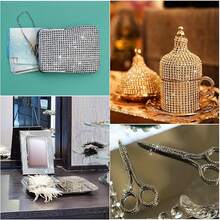 1pc Shiny Glass Crystal Rhinestone Sticker - Suitable For Home Decor, Bedroom, Mirror, Gifts, Car, Phone And Daily Use - White - View 12