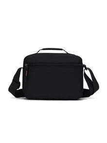 休闲户外男士背包，新款时尚单肩斜挎包，纯色尼龙面料，拉链封口，时尚单肩包/斜挎包/手机包 - 綠色 - 查看 3