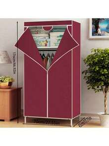 1pc Easy To Assemble Portable Wardrobe, Multi-Layer Clothes Storage Cabinet With Hanging Area & Dust Cover, Suitable For Bedroom, Living Room, Dorm, Black/Silver Grey, Small/Medium/Large Size - Multicolor - View 10