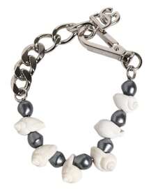 Dolce & Gabbana Shell Pearl Keychain Men Silver Bracelets - Silver - View 1