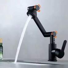 Maneki Neko Multifunctional Bathroom/Kitchen Sink, Mechanical Arm, 360° Swivel Faucet