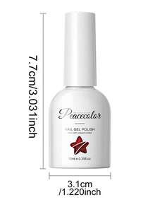 peacecolor 1瓶10毫升红色半永久猫眼凝胶指甲油，玻璃瓶装樱桃红磁性凝胶指甲油，打造猫眼效果，持久耐用，适合女性美甲沙龙赠送 - 彩色 - 查看 7