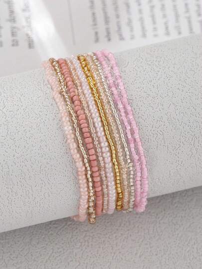 10 chiếc vòng tay đính hạt nhiều màu sắc phong cách Bohemian dành cho bé gái