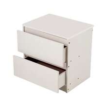 Living And Home 2-Drawer Wooden Nightstand Bedside Table In Grey/Warm White/Walnut - Warm White 40 cm (W) X 30 cm (D) X 41 cm (H) - View 10