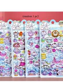 （随机1张）可爱动物水晶贴纸，透明，男女皆宜，多种装饰贴纸，趣味手机贴纸，节日礼物之选