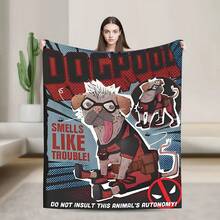 Dogpool Deadpool Smells Like Trouble Knitted Blanket Flannel Super Soft Throw Blanket For Bed Bedspread - Phong cách 2 - Xem 1
