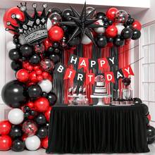 117 pièces Ensemble d'arche de ballons thème couronne, comprenant une couronne, des ballons étoiles en feuille, des ballons en latex noir, rouge et blanc. Convient pour la décoration d'anniversaire, 16e, 18e, 21e, 24e, 32e et 40e anniversaire, anniversaire, enterrement de vie de jeune fille et diverses autres décorations de fête. - Multicolore - Voir 4