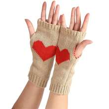Mrotrida Women's Punk Fingerless Glove Cosplay Ripped Gloves For Halloween Costume Party 1Pair,HeartBeige - 心形米色 - 查看 2