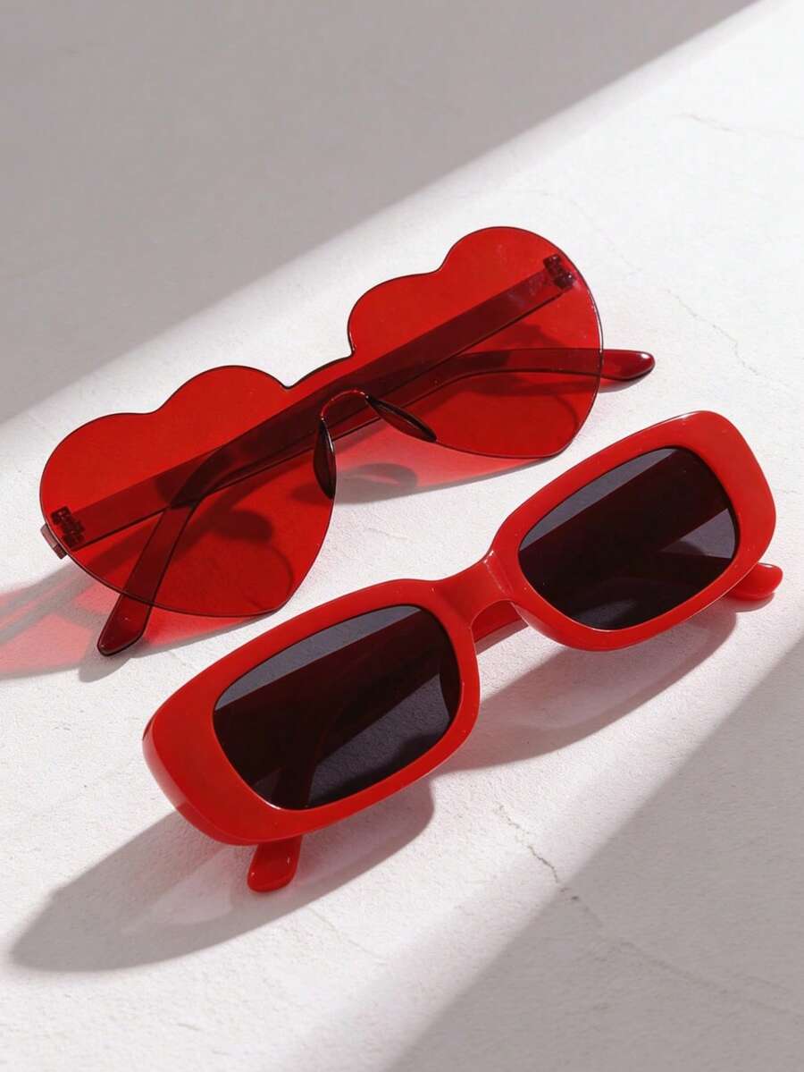 Two Pairs Of Valentine's Day Fashion Glasses - Multicolor - View 1