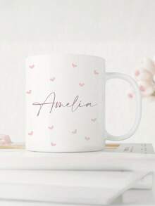 Personalized Coffee Mug 11oz - Custom Name Ceramic Cup With Cute Lazy Girl Design,Dishwasher & Microwave , Leak-Proof For Hot/Cold Drinks, Office, Home, Birthday, Christmas Gift, Coffee Bar Accessories, Office Drinkware, Playful Illustration, Drinkware - Multicolor - View 7