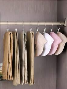 1pc Stainless Steel Hanging Clip, Clothes Drying Clip, Multi-Function Clothes Clip, Foldable Triangular Hanging Clip, Non-Slip Coated Anti-Rust Metal Home Storage Drying Small Clip, Suitable For Scarves, Ties, Pants - Multicolor - View 7