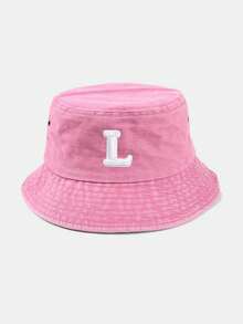 1pc Kids Heart & Letter Pattern Sun Hat, Casual Style With Adjustable Windproof Cord, Suitable For Outdoor, Beach, Sun Protection - Pink - View 24
