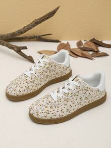 女士复古休闲运动跑步鞋，平底运动鞋，硫化鞋，厚底运动鞋，粉色橡胶底鞋，永不过时，舒适度高，是女士的必备之选。 - 米色 - 查看 7