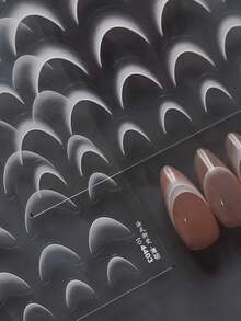 1pc French Ombre Curved Lines Minimalist Chic 5D Nail Art Stickers Embossed Elegant Nail Decals Self-Adhesive Manicure Tips Accents For Women - Multicolor - View 3