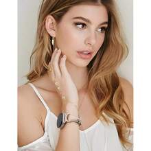 Minyee Leather Band Compatible With Samsung Galaxy Watch 8 40mm 44mm/ 8 Classic 46mm Bands, No Gap One-Click Slim Thin Dressy Leather Strap With C-Shape Metal Buckle Women, NOT For Other Models,Starlight/Starlight - 星光/星光 - 查看 7