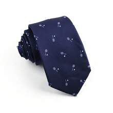 ZLQ&GOU 1条高密度涤纶提花卡通图案男士领带，雪花向日葵仙人掌图案，藏蓝色，7.5厘米，适合商务和休闲场合穿着。 - 彩色 - 查看 11