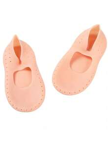 QKC 1双硅胶脚趾保护套，适用于高跟鞋和芭蕾舞鞋，柔软舒适，尺寸可调节，防摩擦透气前脚掌垫 - 杏色 - 查看 3