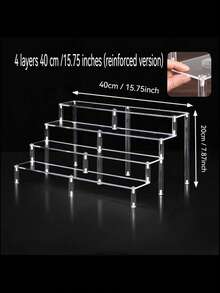 1 قطعة رف عرض طاولة الحلوى من الأكريليك، رف كعكة وكوب، رف وجبات خفيفة، طاولة حلوى لحفلة عيد الميلاد أو الزفاف، رف عرض على المكتب. رفوف متعددة الطبقات لعرض العطور ومستحضرات العناية بالبشرة والمستحضرات التجميلية في غرفة المعيشة والحمام والنوم وديكور المنزل. - متعدد الألوان - مشاهدة 11