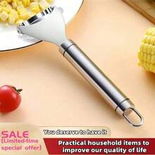 1pc Stainless Steel Corn Peeler With Serrated Blade, Vegetable Fruit Grater Shredder Cutter For Kitchen - Silver - View 7