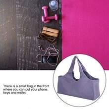 FIAN Keenso Bolsa para Yoga y Gimnasio Bolsa Ligera de Gran Capacidad para Esterilla de Yoga Material de Lona Duradero con Bolsa Frontal para Teléfono Llaves y Cartera - VIOLETA - Ver 4